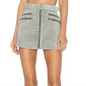 Understated Leather ‘City Slicker’ Suede Buckle Skirt